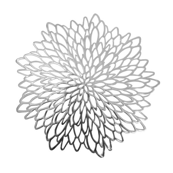 Galda sedziņa FIORE, D38cm, sudrabs