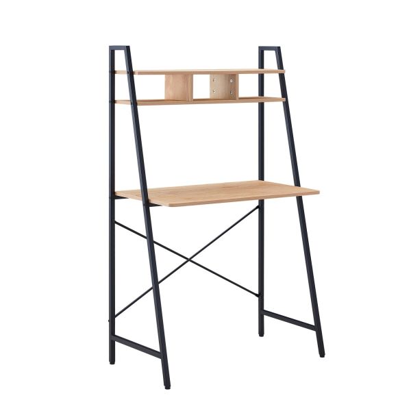 Desk STUDY with shelf 84x44xH142cm, oak/brown