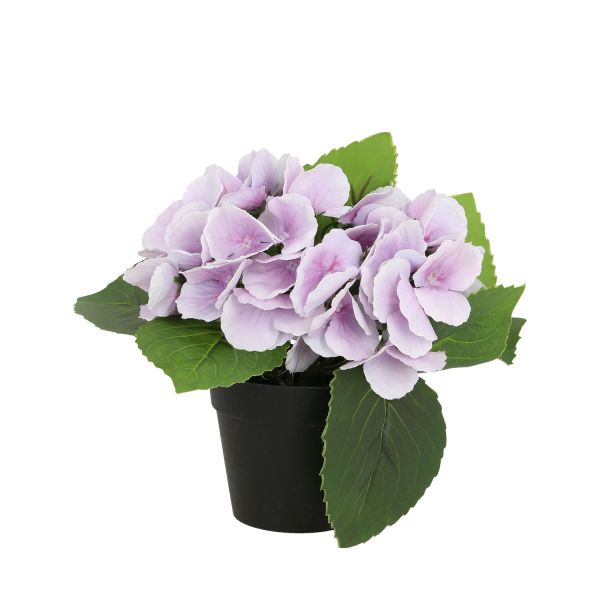 Artificial flower IN GARDEN H18cm, purple hydrangea with pot
