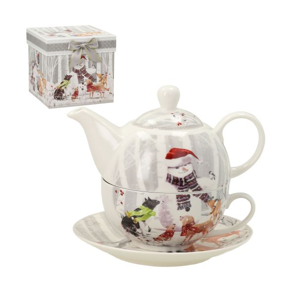 Tējkanna ar krūzīti MIA SNOW 400/250ml, dāvanu kastītē