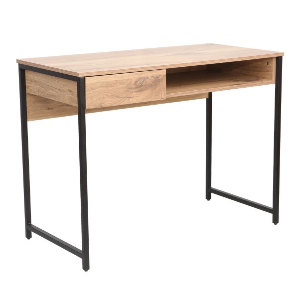 Desk DIMITRA 100x50xH76cm, rustic/black