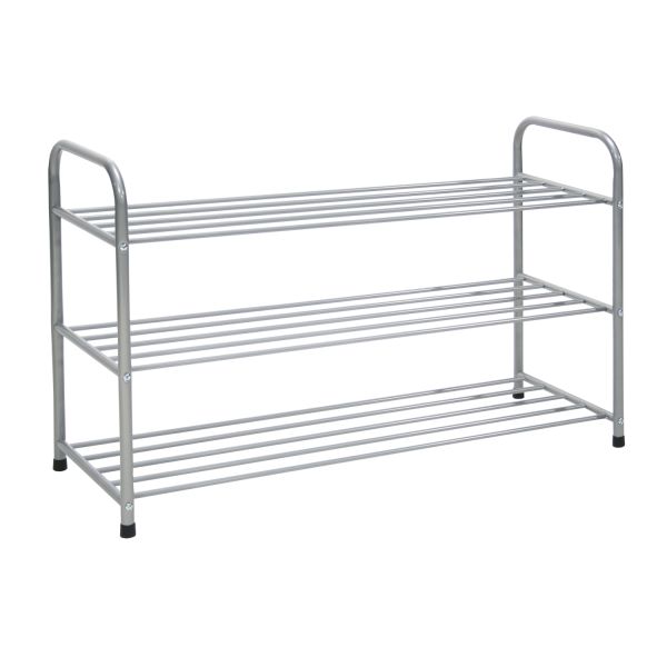 Kurpju plaukts BENITO, 3-plaukti, 92x35xH61cm, krāsa: sudrabots