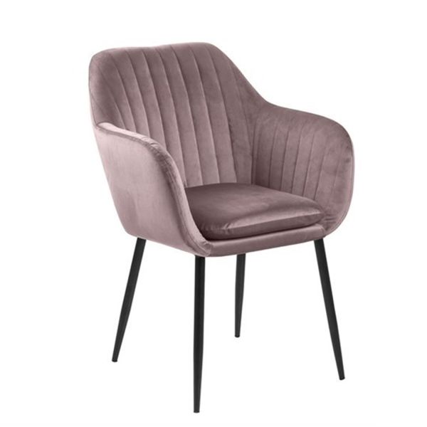 Chair EMILIA dusty rose/black