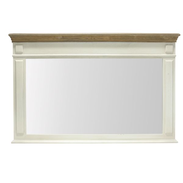 Spogulis SAMIRA 107x4,5x70cm, antīki balta/dabisks