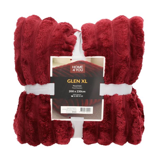 Pleds GLEN XL 200x230cm, sarkans