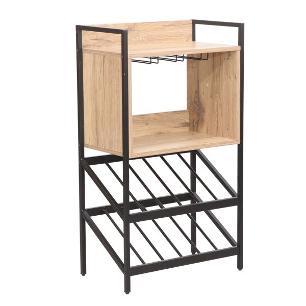 Wine rack HANNES 51x30xH90cm, rustic melamine