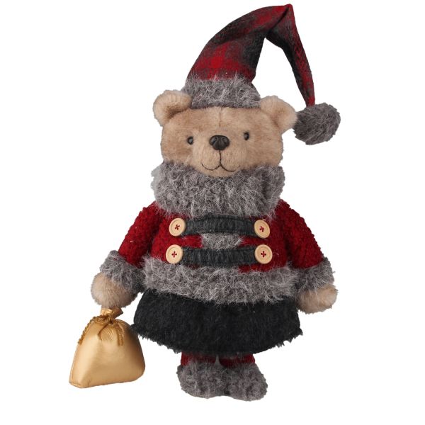 Decoration FAB NORA H78cm, Christmas bear girl