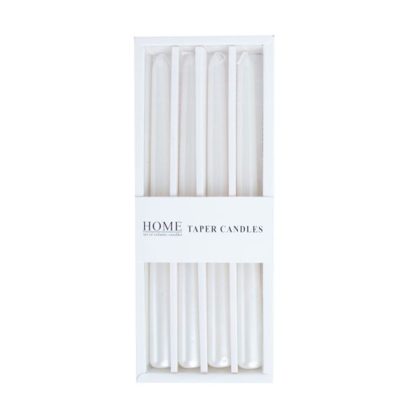 Candle CAROLA 25cm white pearl