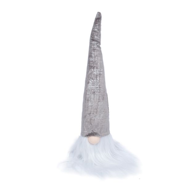 Ziemassvētku vecītis/ pudeļu dekorācija PUP, sudrabs, H30cm