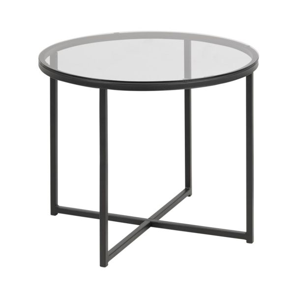 Side table CROSS D55xH45cm, smoke glass