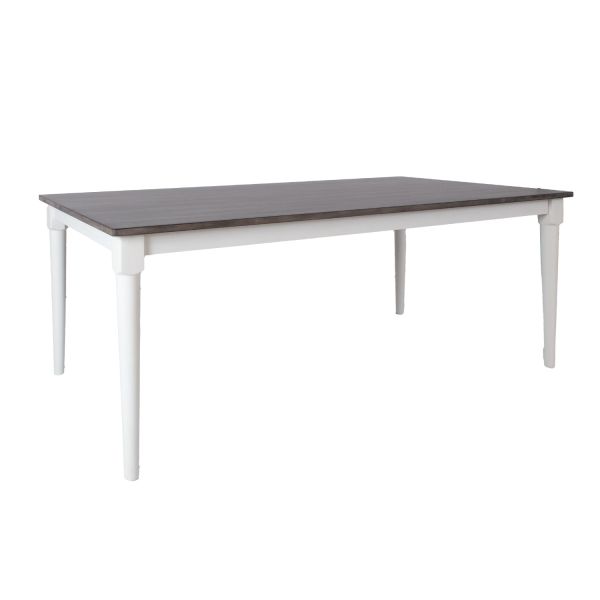 Ēdamistabas galds JANELLE 183x91xH75cm, pelēks/balts
