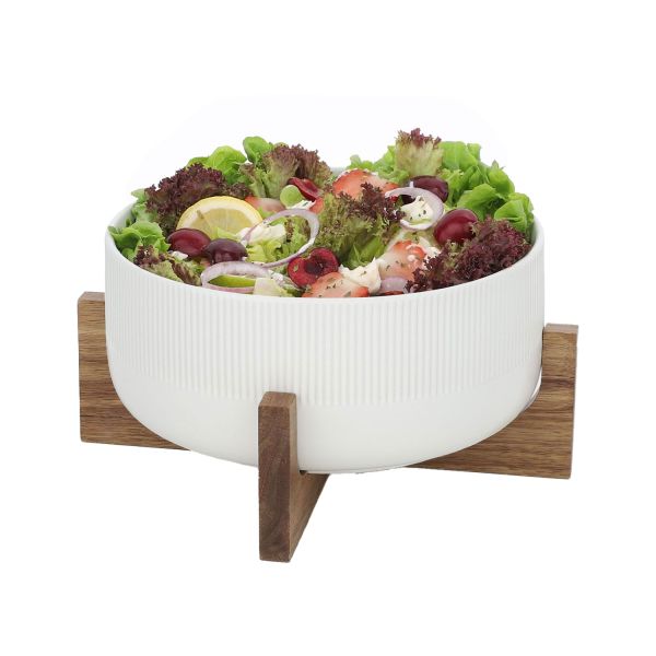 Bowl POLO D22,5xH10cm 2.7L white, with stand