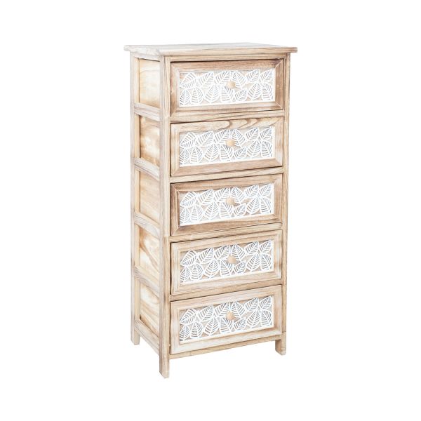 Kumode KASEKE ar 5 uzglabāšanas nodalījumiem 40x29x90cm, dabīga