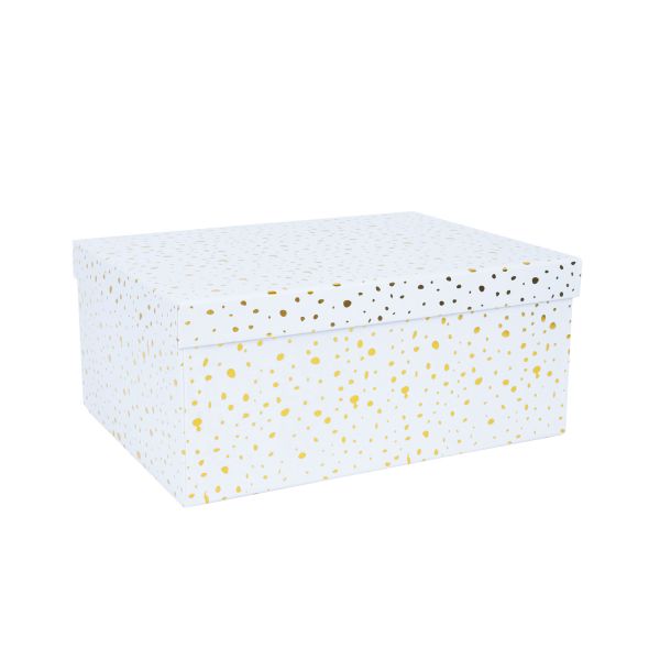 Коробка DIANA-6 с крышкой 27x20xH12см, белый/золотой