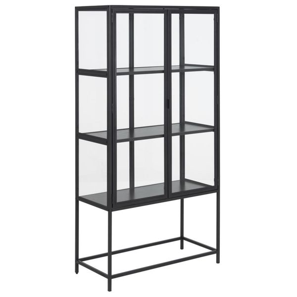 Glass cabinet SEAFORD 77x35xH150cm, black