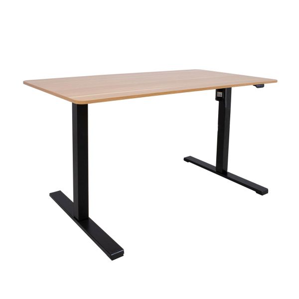 Desk ERGO OPTIMAL with 1 motor 120x60xH71-116cm, oak/black
