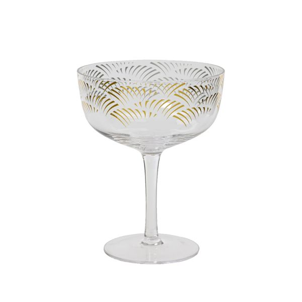 Champagne goblet NOVA H15cm, golden pattern