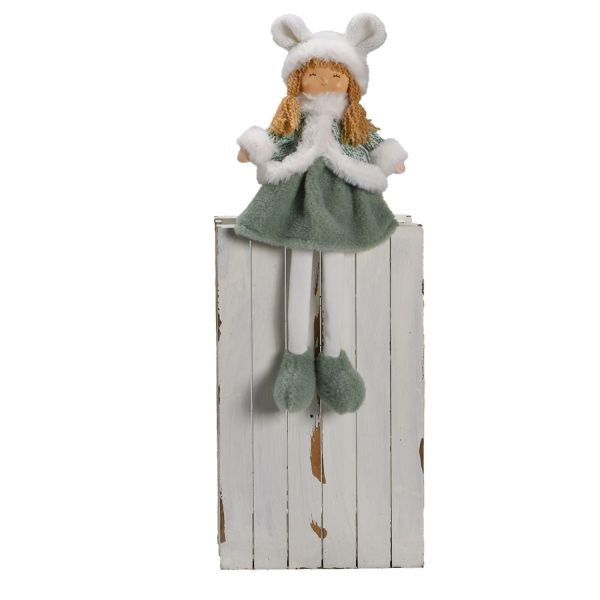 Рождественская девочка FUN ELLI H40см, зелёная