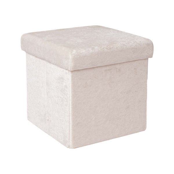 Pufs JESSE ar uzglabāšanas vietu 30x30xH30cm, balts