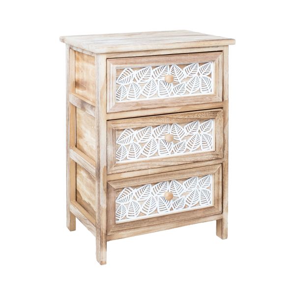 Kumode KASEKE ar 3 uzglabāšanas nodalījumiem 40x29x58cm, dabīga