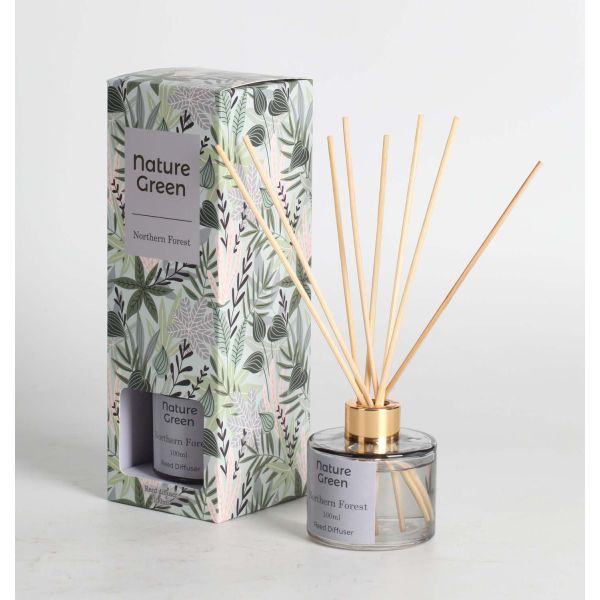 Mājas smarža ar kociņiem NATURE GREEN 100ml, Northern Forest
