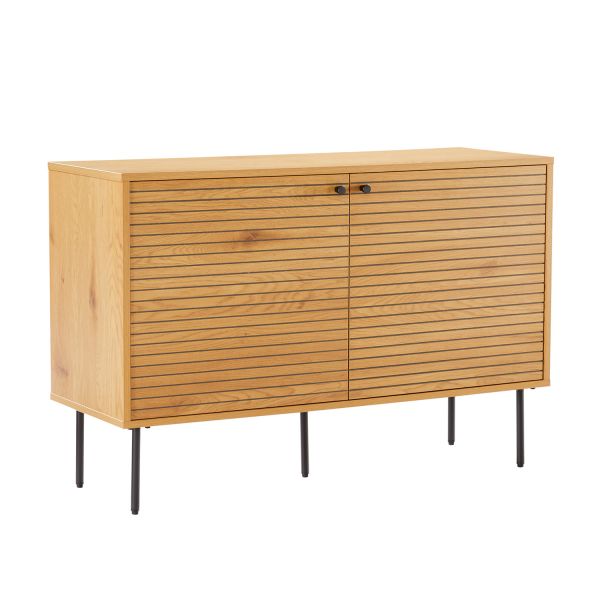 Kumode LINE 110x40xH74cm, melamīns ar ozola rakstu