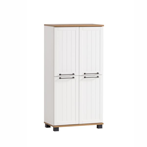 Vannas istabas skapis JELDA 60x33xH117cm, ozols/matēts balts