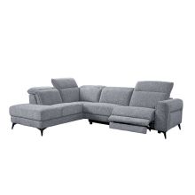 Угловой диван LUISA ЛУ, электрореклайнер, серый