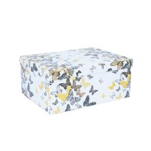Box DIANA-5, with a lid 29x22xH12,5cm, white/butterfly