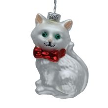 Ziemassvētku rotājums JOY CAT 9cm, stikls