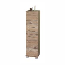 Tall bathroom cabinet ISOLA 30x33xH117cm, light brown