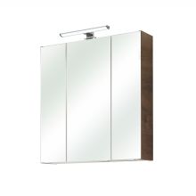 Mirror cabinet with LED lighting 66-I, 65x16xH70cm, oak