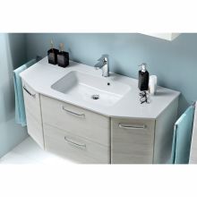 Washbasin cabinet with mineral marble washbasin 936, 112x48xH53,5cm, white oak