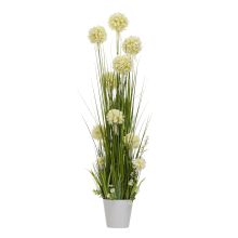 Mākslīgais zieds IN GARDEN H120cm, balta hiacinte, zāle ar podiņu