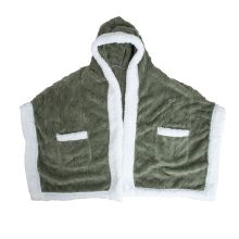 Plaid with hood MONNA green