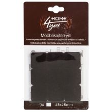 Furniture protective felt pads 28x28mm, 9pcs, black