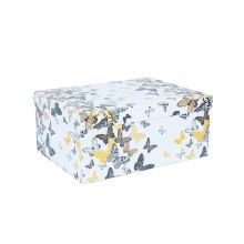 Box DIANA-6, with a lid 27x20xH12cm, white/butterfly