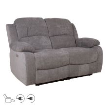 Recliner sofa FELICIA 2-seater with electric mechanism, grey