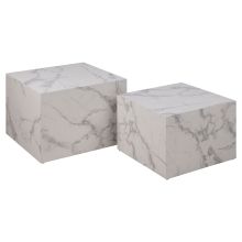 Coffee tables 2pcs DICE 58x58xH40cm, white