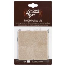 Furniture protective felt pads 43x43mm, 4pcs, beige