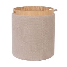 Tumba / galds HIRO D34,5xH37cm, bēšs, ar uzglabāšanās vietu un paplāti