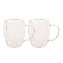 Krūzes DOUBLE 2 gab. 300 ml stikla ar dubultām malām