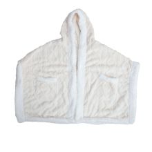 Plaid with hood MONNA white