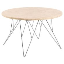 Coffee table PRUNUS D80xH46,4cm, beige/chrome