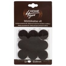 Furniture protective felt pads D28mm, 9pcs, black