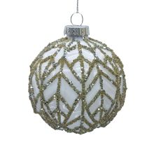 Ziemassvētku rotājums JOY HOLY D8cm, stikls