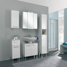 Bathroom set with 312 white gloss, LED