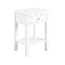 Naktsskapītis LINNEA 45x34xH62,8cm, ar atviktni, materiāls: MDF, krāsa: balts