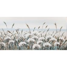 Eļļas glezna 70x140cm, balti ziedi