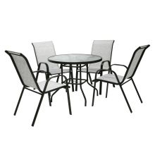 Garden furniture set DUBLIN table and 4 chairs, silver grey